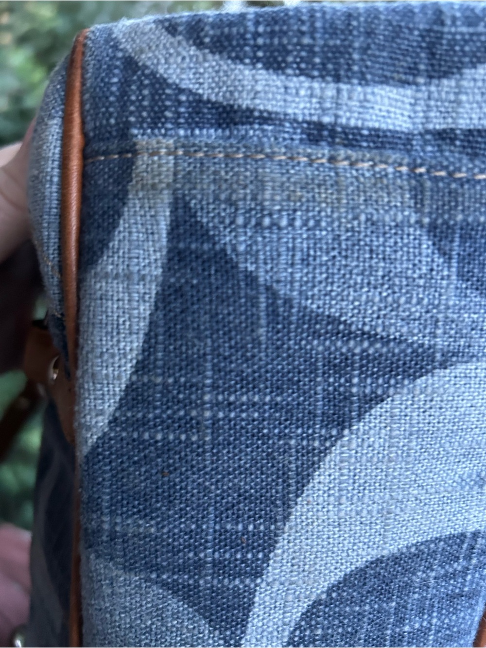 Coach Blue Signature East/West Gallery Denim Tote with Brown Leather Accents - Picture 8 of 14